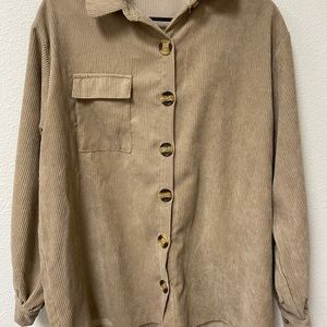 Nasty Gal Oversized Cord Button Down